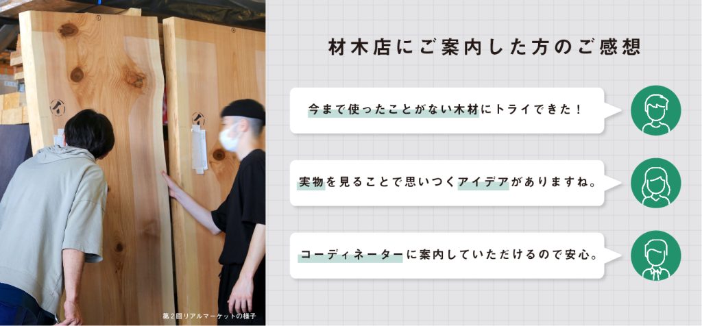 材木店にご案内した方のご感想